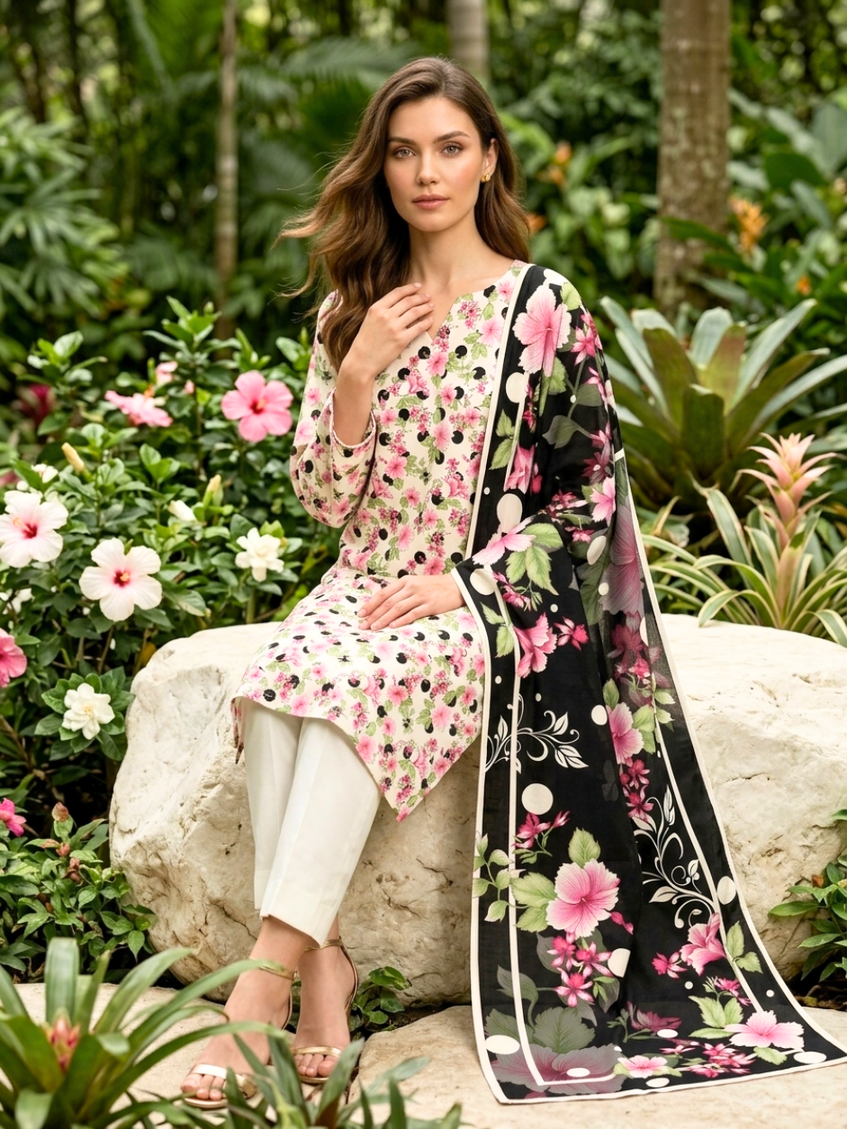 Onae Premium Printed Lawn 3PCS